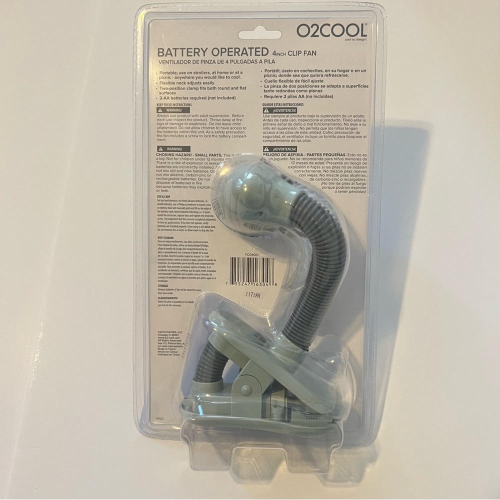 O2Cool Battery Operated 4 Inch Clip Fan New - Picture 2 of 6